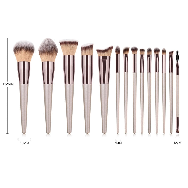 14pcs Fashionable Brushes Contour Blush Makeup Professional Foundation - Shoptastic