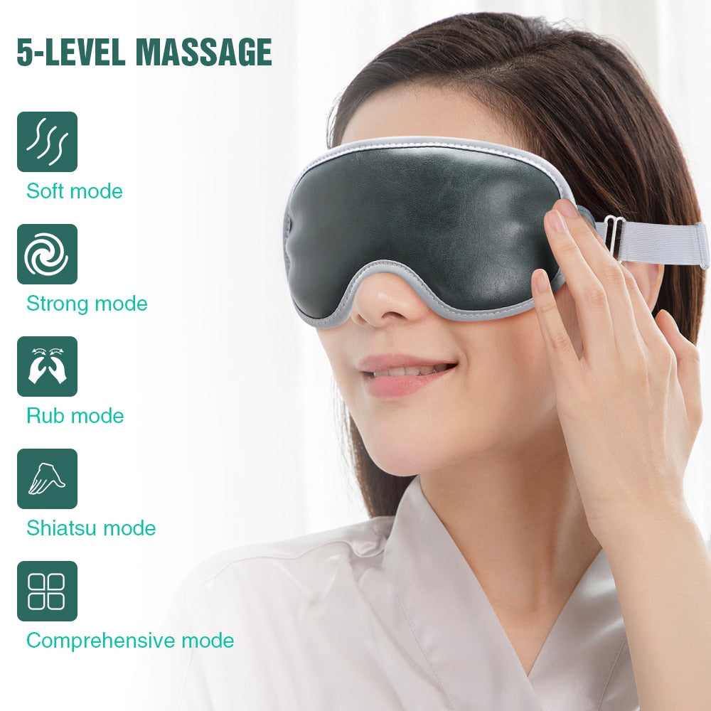 3D Heated Eye Mask Electric Portable Eye Massager Blindfold USB - Shoptastic