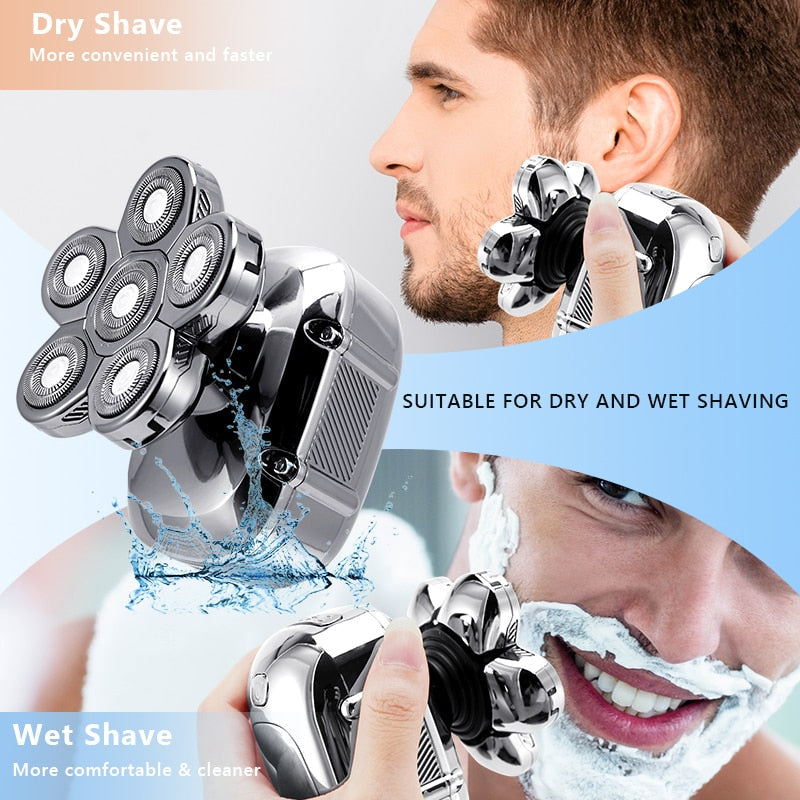 6 in 1 Multifunction Electric Shaver Wet Dry Use Trimmer - Shoptastic