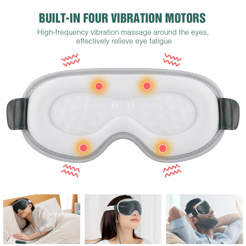 3D Heated Eye Mask Electric Portable Eye Massager Blindfold USB - Shoptastic