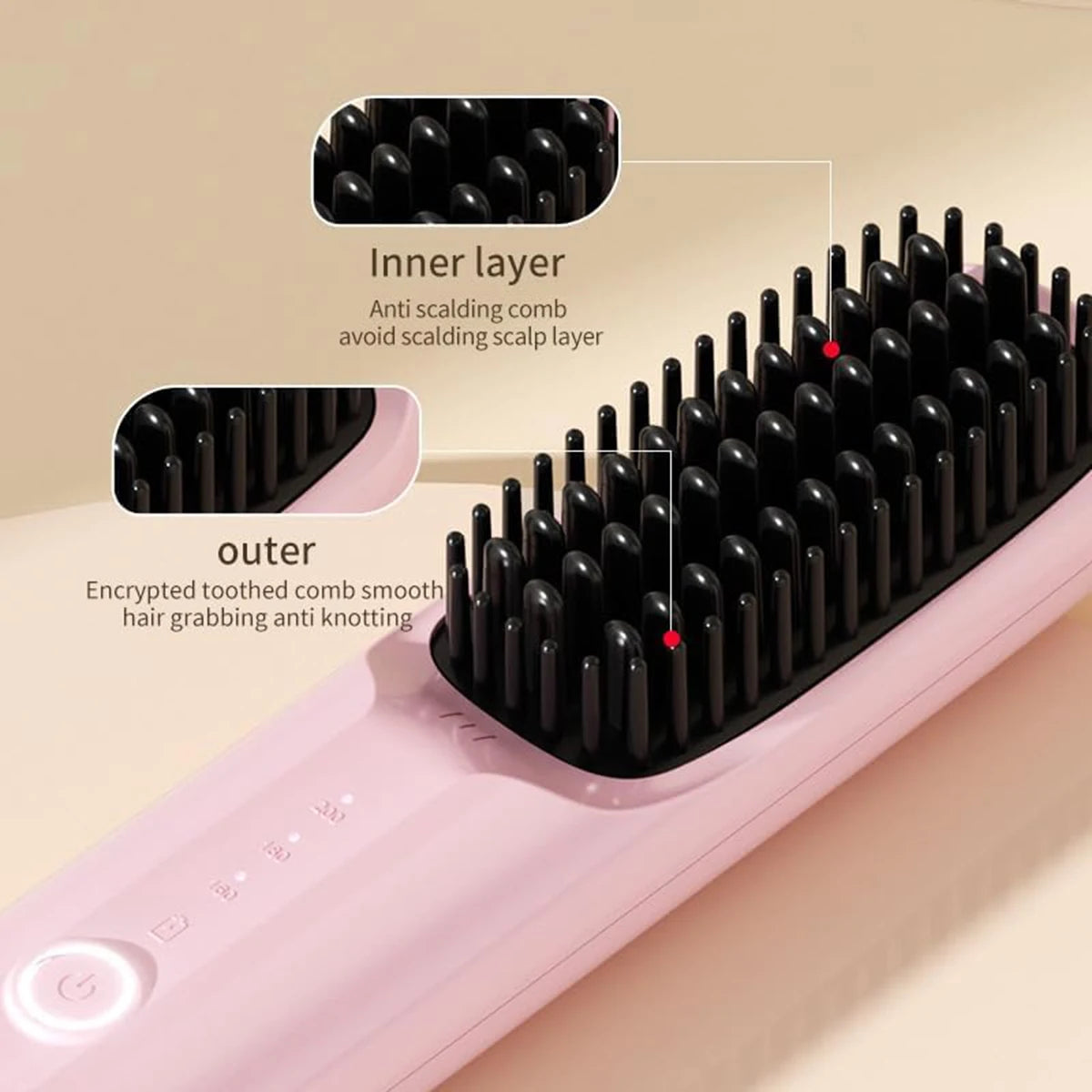 Cordless Straightener Straight Hair Brush Women's Thermal Ion - Shoptastic