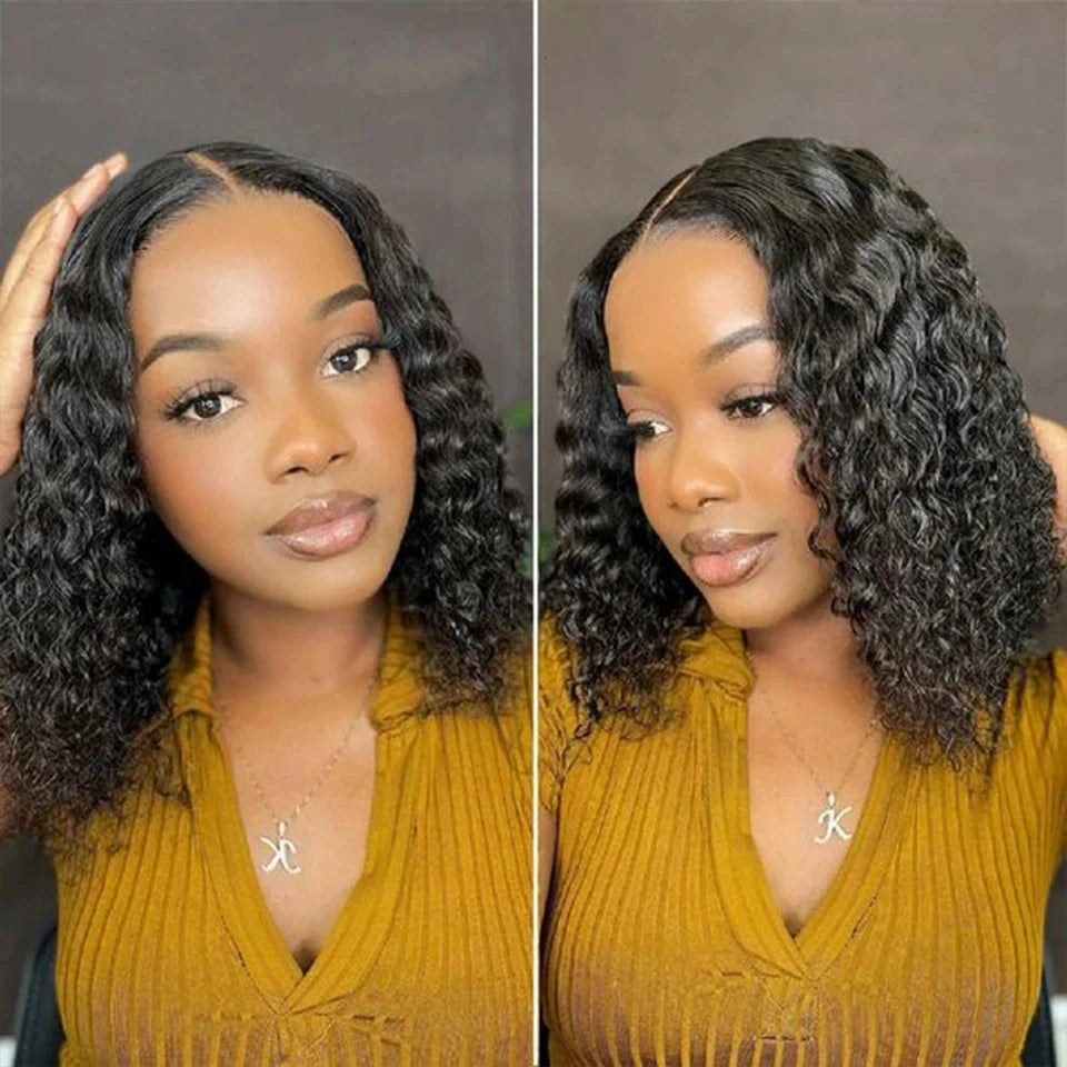 Deep Curly 13x4 Bob Wig Lace Front Human Hair Wig