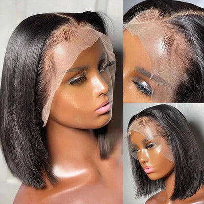 180% Straight Bob Wig 13x4 Lace Front Human Hair Wig - Shoptastic