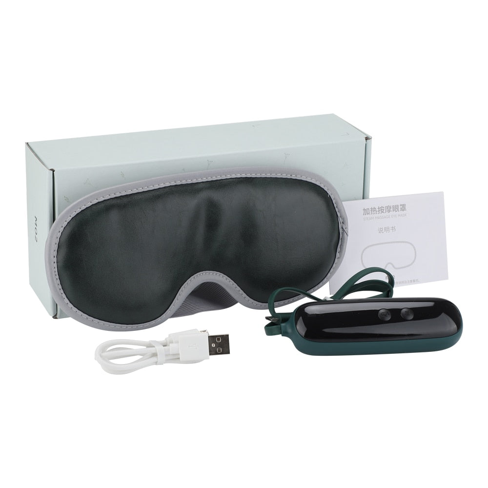 3D Heated Eye Mask Electric Portable Eye Massager Blindfold USB - Shoptastic