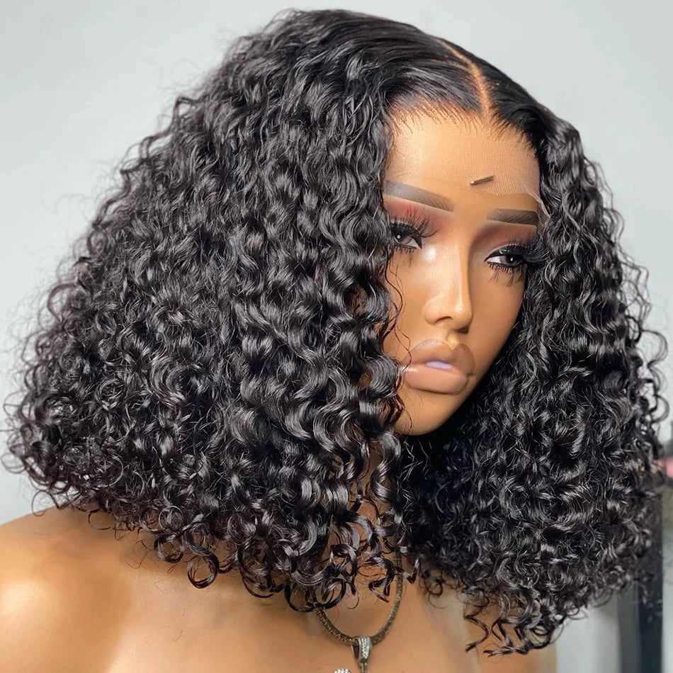 Deep Curly 13x4 Bob Wig Lace Front Human Hair Wig For Women Short Bob - Shoptastic