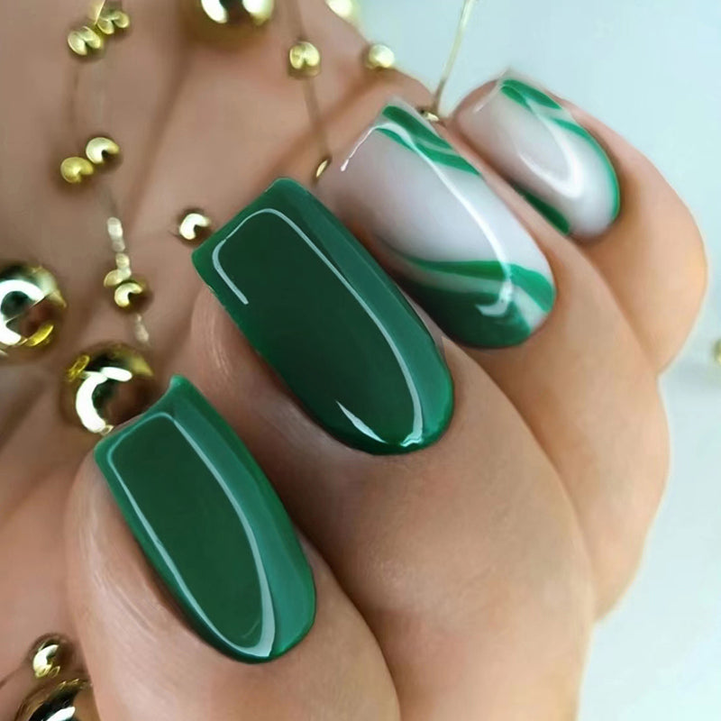 colorful modern green nail